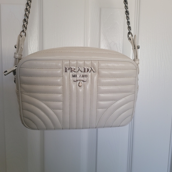 Prada Ivory Quilted Crossbody Bag - Picture 1 of 11
